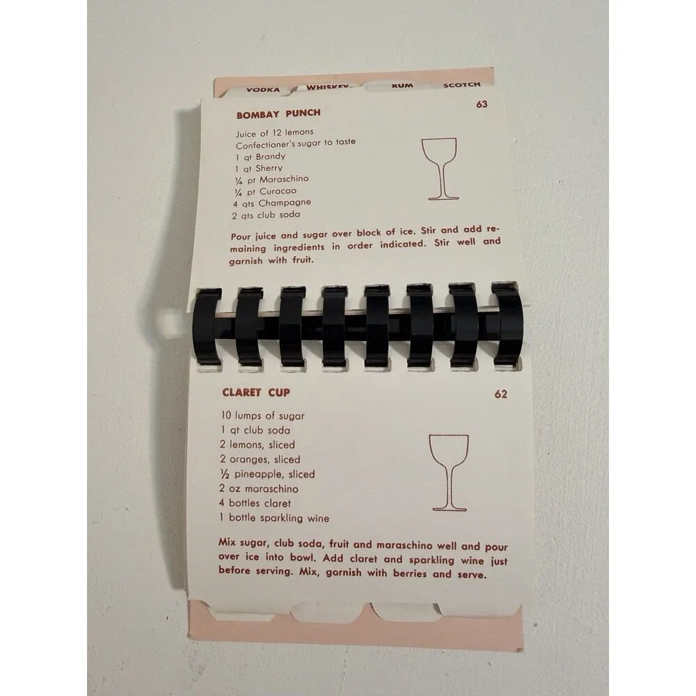 1957 A Guide to Pink Elephants Cocktail Recipe Book with Box vol. 2 MCM barware